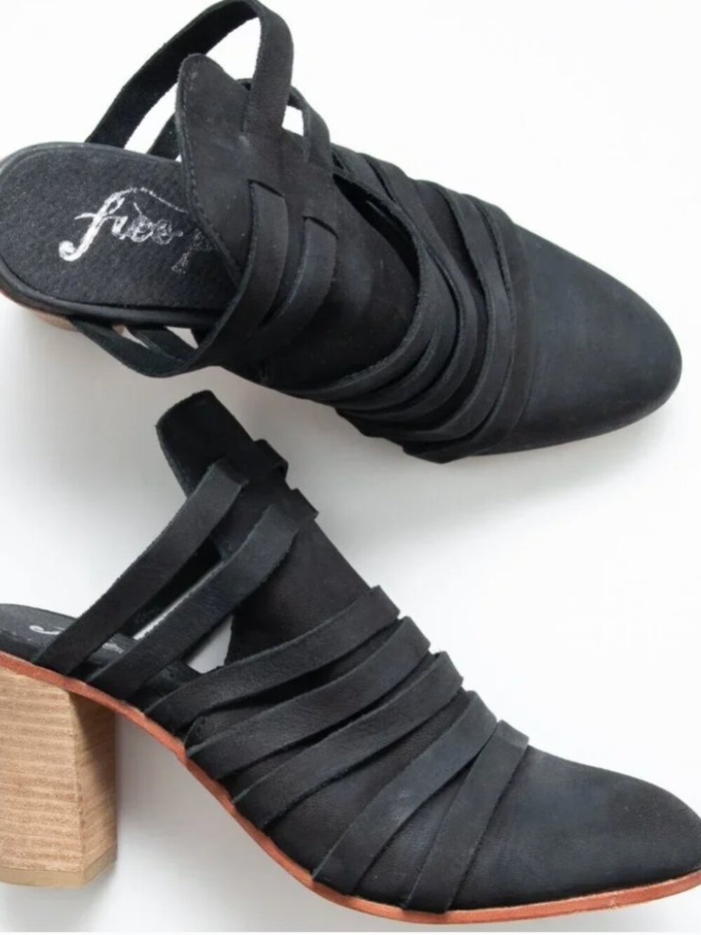 Free People "Byron" Strappy Mule In Black - Size 8 - Picture 9 of 13